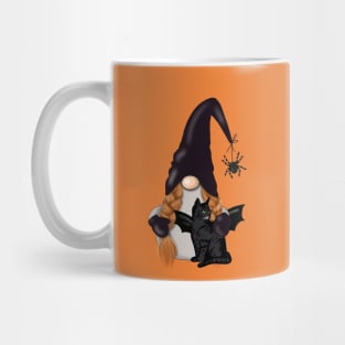Halloween - Gnome  , Black Cat  and Spider Mug